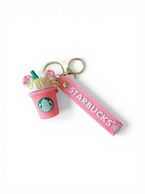Starbucks Pink Frappuccino Silicone Key & Card Holder Charm